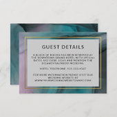 Luxe Ink Wash Jewel Tones Wedding Details Begleitkarte (Vorne/Hinten)