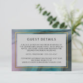 Luxe Ink Wash Jewel Tones Wedding Details Begleitkarte (Stehend Vorderseite)