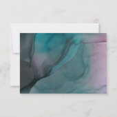 Luxe Ink Wash Jewel Tones Wedding RSVP (Rückseite)