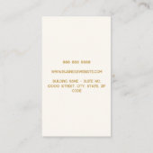 Luxe Ivory Gold 3 Letter Monogram Business Logo Visitenkarte (Rückseite)