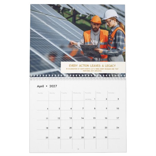 Luxe Ivory Gold Monogram Logo Foto Business Kalender (Apr 2027)