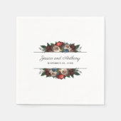 Luxe Jewel Tone Floral Wedding oder Verlobung Serviette (Vorderseite)