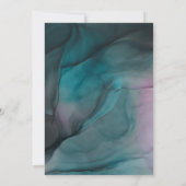 Luxe Jewel Tone Ink Wash Wedding Einladung (Rückseite)