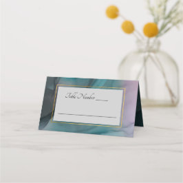 Luxe Jewel Tone Marble Ink Wash Wedding Platzkarte