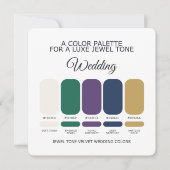 Luxe Jewel Wedding Color Palette Card Einladung (Vorderseite)