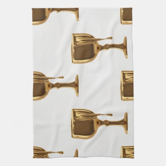 Luxe Kitchen Tea Towels Set: 3D Liquid Gold Flowin Geschirrtuch (Vertikal)