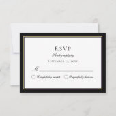 Luxe klassische Elegant-Klassik Schwarz Gold Beige RSVP Karte (Vorderseite)