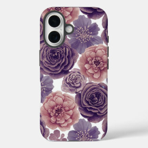 Luxe Lavender Glitzer Blume iPhone 16 Fall Hülle
