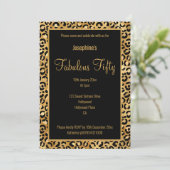 LUXE LEOPARD ALL SCHWARZ GOLD CUSTOM INVITATION EINLADUNG (Stehend Vorderseite)