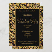 LUXE LEOPARD ALL SCHWARZ GOLD CUSTOM INVITATION EINLADUNG (Vorne/Hinten)