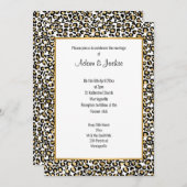 LUXE LEOPARD GOLD TRIM WEDD EINLADUNG (Vorne/Hinten)