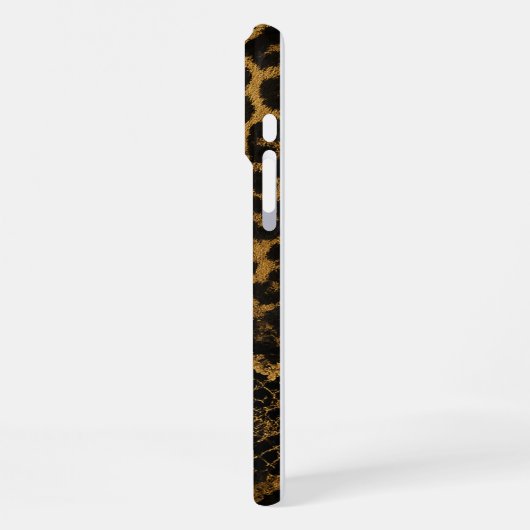 Luxe Leopard-Python Fusion Print iPhone Hülle (Linke Seite)