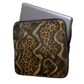 Luxe Leopard-Python Fusion Print Laptopschutzhülle (Vorderseite Links)