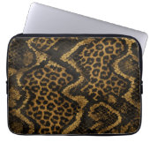 Luxe Leopard-Python Fusion Print Laptopschutzhülle (Vorderseite)