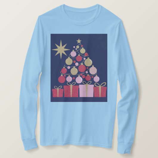 Luxe Light Blue Christmas T - Shirt (Design vorne)