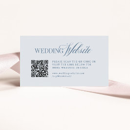 Luxe Light Dusty Blue | Hochzeitswebsite QR Code Begleitkarte