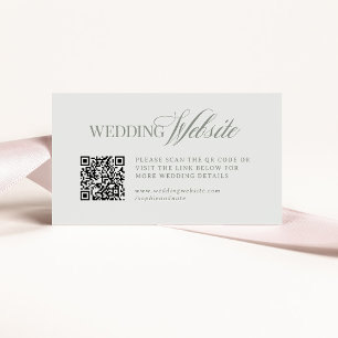 Luxe Light Sage Green   QR-Code für Hochzeitsseite Begleitkarte
