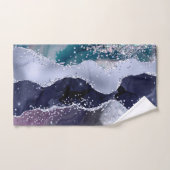 LUXE LILA BLAU SPARKLE MARBLE CUSTOM 2 TOWEL SET (Handtuch)