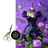 Luxe Lila Corset Dress Form Blumendekoupage Seidenpapier