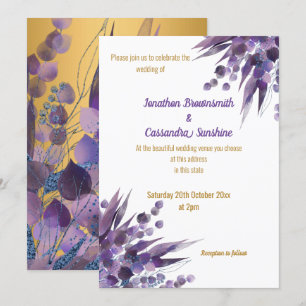 LUXE LILA GOLD EUCALYPTUS EINLADUNG