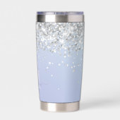 Luxe Lila Holographic Silver Glitzer Monogram Thermobecher (Rückseite)