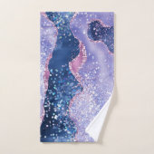 LUXE LILA PINK SPARKLE MARBLE CUSTOM BADHANDTUCH SET (Handtuch)