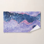 LUXE LILA PINK SPARKLE MARBLE CUSTOM BADHANDTUCH SET (Handtuch)