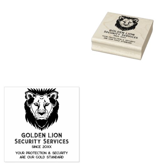 Luxe Lion Business Logo-Tagline Gummistempel (Stempel)