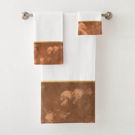 LUXE MARBLE BRONZED GOLD BADEZIMMER TOWEL SET (Insitu)