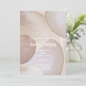 LUXE MARBLE BUBBLE GEBURTSTAG EINLADUNG (Stehend Vorderseite)