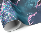 Luxe Marble Crystal Purple Teal Glitter Agate Geschenkpapier (Rolleneckpunkt)