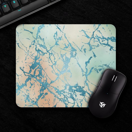 Luxe Marble | Elegant Dusty Mute Jewel Tones Gold Mousepad