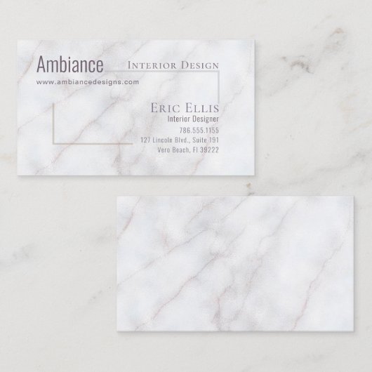 Luxe Marble Geometric Business Card Visitenkarte (Vorne/Hinten)