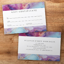 Luxe Marble Lila Aquamarines Geschenkzertifikat