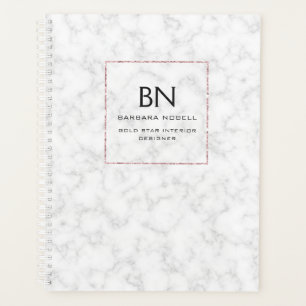 Luxe Marble Luxus Rose Gold Designer Planer
