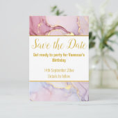 LUXE MARBLE PASTEL SAVE THE DATE RSVP CARD KARTE (Stehend Vorderseite)