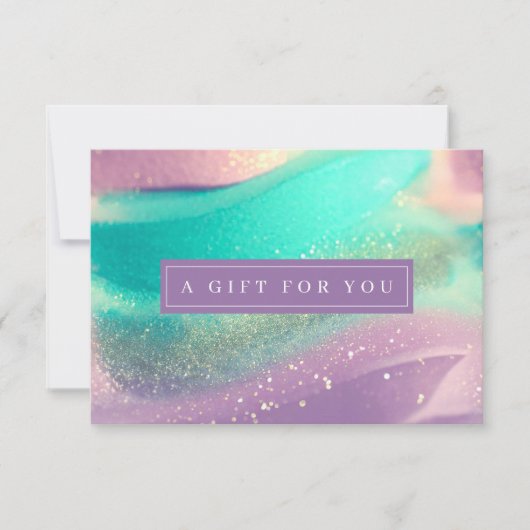 Luxe Marble Pink Aquamarin Business Geschenkgutsch (Vorderseite)