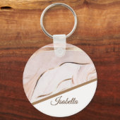 Luxe Marble Rose Gold Schlüsselanhänger (Vorderseite)