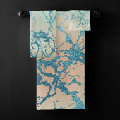 Luxe Marble | Schöne Gelb-und Korallenvene Aquamar Badhandtuch Set