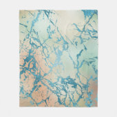 Luxe Marble | Schöne Gelb-und Korallenvene Aquamar Fleecedecke (Vorderseite)