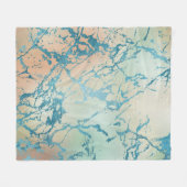Luxe Marble | Schöne Gelb-und Korallenvene Aquamar Fleecedecke (Vorderseite (Horizontal))