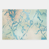 Luxe Marble | Schöne Gelb-und Korallenvene Aquamar Geschenkpapier Set (Vorderseite 2)