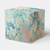 Luxe Marble | Schöne Gelb-und Korallenvene Aquamar Geschenkschachtel (Rückseite)