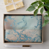 Luxe Marble | Schöne Gelb-und Korallenvene Aquamar Seidenpapier (Geschenk)