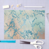 Luxe Marble | Schöne Gelb-und Korallenvene Aquamar Seidenpapier (Handwerk)