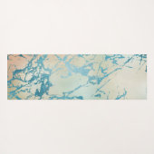 Luxe Marble | Schöne Gelb-und Korallenvene Aquamar Yogamatte (Rückseite (Horizontal))