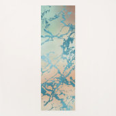 Luxe Marble | Schöne Gelb-und Korallenvene Aquamar Yogamatte (Vorderseite)