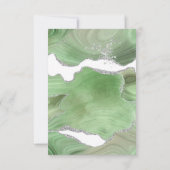 LUXE MARBLE SILVER GRÜNE REAKTION RSVP CARD KARTE (Rückseite)
