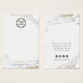 Luxe Marmor-Imitate goldenes Logo Ohrmarkierung (Vorne & Hinten)