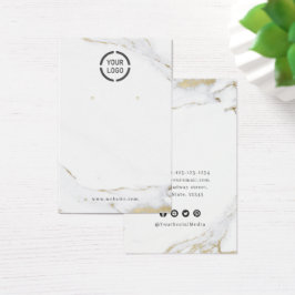 Luxe Marmor-Imitate goldenes Logo Ohrmarkierung